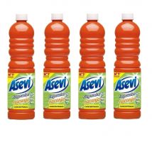 Asevi Fregasuelos Naranja Concentrado 900ml, Pack Ahorro 4x900ml  Perfume Intenso y Duradero, Fregasuelos Asevi