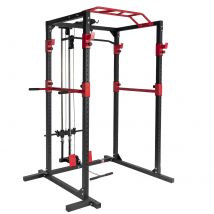 Gabbia per bodybuilding regolabile ALLINLIFE, gabbia elettrica multifunzionale, gabbia per squat con barra per trazioni, stazione Dips e pagaia, macchina multiuso per palestra domestica per