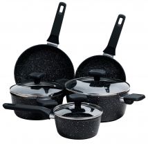 LA MOUSTACHE Batería de Cocina 8 Piezas ONIX  Aluminio Fundido y Titanio para Todo Tipo de Cocina, Incluso Inducción