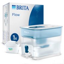 BRITA Depósito Filtrante Flow Azul | Incluye 1 Filtro MAXTRA PRO All-in-1 | Filtra hasta 150L | Elimina cal, cloro, metales y contaminantes | Mejora el sabor del agua | Diseño moderno y práctico |