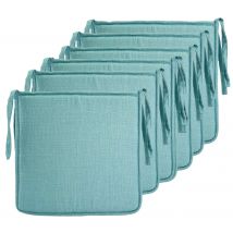 Cojín Silla Elegante y Cómodo, Cojín Asiento Transpirable de Con Funda Imitación Lino, Pack de 6 Unidades, 40 x 40 x 2 cm