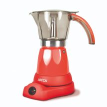 Cafetera italiana Jocca con base eléctrica que permite girar la cafetera 360º, sistema que mantiene el café siempre caliente con protección contra el sobrecalentamiento, diseño compacto,  jarra