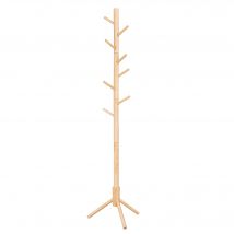 VASAGLE Appendiabiti da Terra, Appendiabiti in Legno Massello, Appendiabiti a Forma di Albero, 8 Ganci, 3 Altezze Regolabili, per Abiti, Cappelli e Borse, per Soggiorno, Camera da Letto e Ufficio,
