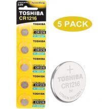 Toshiba CR1216 PW BP-5 Baterías de Litio, 3 V, 5 Piezas