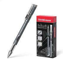 Erichkrause megapolis gel boligrafo tinta gel - punta de 0.5mm - cuerpo redondo opaco - ventanilla de control de tinta - color negro (12 uds)