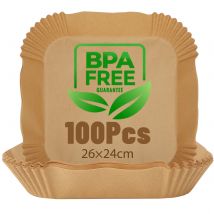 AIGOSTAR 100 Piezas Papel para Freidora de Aire 5-8L, 20-26CM Papel Air Fryer Cuadrado, Papel