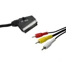 Adaptador DH de Euroconector a RCA con Selector In-Out para Audio y Video, 1.5 Metros