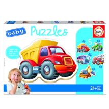 Educa - Rompecabezas para Bebé Vehículos. Set de 5 Rompecabezas Infantiles Progresivos de 3 a 5 Piezas. A partir de 24 meses (14866)