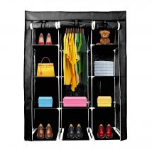 Armario Vestidor de Tela Nyana Home 170x130x45cm, 2 puertas, 9 huecos, 1 ropero