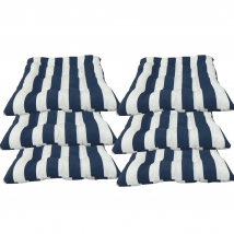 REINO MANSIDI Pack de 1/2/4/6 Cojines 40x40x5cm para Sillas Acolchados de Rayas 40 x 40 cm,Cojines para Silla de jardin, Cojin de Silla Ideal para la Decoracion de Terrazas, Comedor y Jardines en