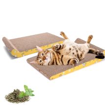 Nobleza - 2 Piezas Rascador para Gatos Carton Corrugado, Hierba Gatera Alfombrillas de Cartón Rascador, 40 x 25cm