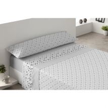 Juego de Sábanas de Pirineo tacto Seda. Cama 90, 105, 135, 150. Termales, 3 Piezas, Máxima Calidad, Invierno. Dormitorio. Térmica. Gris y Rosa