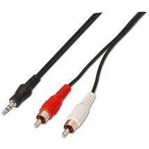 Aisens - cable audio estéreo, jack 3.5/m-2xrca/m, negro, 3.0m