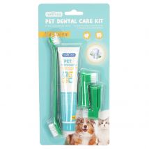 Nobleza - Set Higiene Dental para Perros, Dientes Perro para la Limpieza y el Cuidado Dental de los Perros, Previene la Placa y sarro, Crema Dental para Perros 73 g, Con Tres Cepillos de Dientes