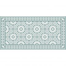 VINILIKO, Alfombra de vinilo Samara verde, estilo baldosas