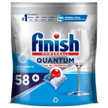 Finish - Powerball Quantum All in 1 Essential Pastillas para el lavavajillas, aroma Regular, 58 pastillas