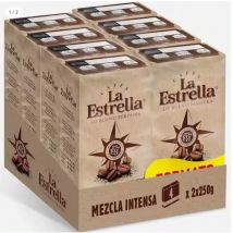 PACK de 8 - Café molido LA ESTRELLA mezcla intensa, 8 paquetes, 2Kg total