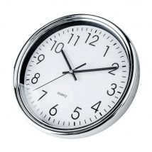 Reloj de Cocina Küken Redondo 25 cm Blanco/Cromo - Movimiento silencioso (NO TICKING)