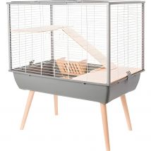 Zolux Cage Neo Muki - Rongador Grande (77,5 x 47,5 x 87,5 cm), Color Gris