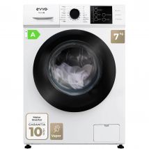 EVVO Lavadora 7 kg carga frontal Terra K7, 1200 rpm, Clase energética A, 44 cm de fondo, Libre instalación, Blanco