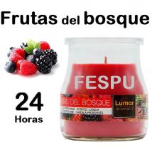 Velas Aromáticas VELAS LUMAR FRUTAS DEL BOSQUE en Vaso de Vidrio Perfumadas - 24 Horas Duracion