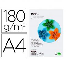 Cartulina Liderpapel A4 180g/m2 Blanco - Paquete de 100 Cartulinas
