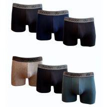 Don Algodon | Pack 6 Boxers para Hombre | Calidad y Suavidad Excepcionales | 3 Negros, 1 Marino, 1 Verde, 1 Gris | Tejido Algodón-elastano | Transpirables y Cómodos