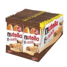 Nutella B-ready Barquillos Crujientes Rellenos con Chocolate con Avellanas, Caja de 24 Unidades, Sabor Inconfundible y Orgánico, Hecho en España