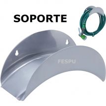 Soporte Pared para Mangueras, Portamangueras Metálico Semicircular, Jardín, Gris, 100% Hierro,cm,fespu