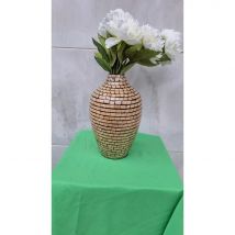 Signes Grimalt --Jarrón de Bambú Natural y Negro 18x18x30 Cm - Bonito Diseño