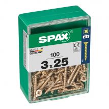 Caja 100 uds. tornillo madera spax cab. plana yellox 3,0x25mm spax