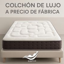 SIMPUR Colchón Royal Top - de 15 a 30 cm Visco-Grafeno y muelles - Soporte firme y confortable - 9 zonas - Espuma HR de alta densidad - Termorregulación - Antiestático - Oeko-Tex - Fabricado en España