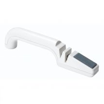 KitchenCraft – Afilador de Cuchillos de Cocina y Tijeras, Fácil de Usar, Diseño 3 en 1, Color Blanco, 22 x 3 x 4,5cm