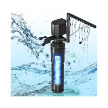 HYGGER Filtro Interno UV HG032 4 en 1: Filtración, Circulación, Oxigenación y Esterilización UV para Acuarios
