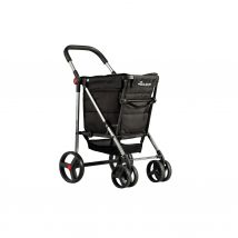Rolser Carro de Compra Basket Polar Todoterreno 4 Ruedas 2 Giratorias Plegable - Color Negro