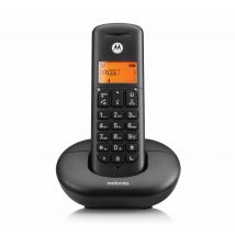 Motorola Voice - E201 Teléfono Inalámbrico Digital, Interceptación de llamadas, Acceso remoto, Tecla No Molestar, Altavoz Manos Libres, Negro