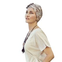Christine Headwear Lotus Turban Beige Ornaments 1008-0815 | Turbante de Bambú