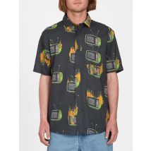 Volcom Justin Hager Woven - Camisa Negra Manga Corta Hombre
