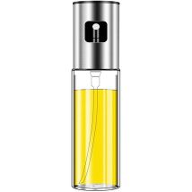 Aceitera Pulverizador Vinagrera Spray Pulverizador para Aceite de cristal con tapa de acero inoxidable para Aceite, Vinagre, botella de cristal para salsa con espray, Para freidora sin aire y para