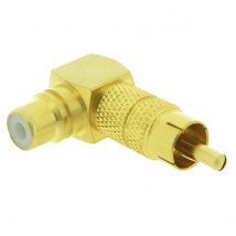 Conector RCA Macho a RCA Hembra Acodado Electro DH Dorado 10.584 8430552120222