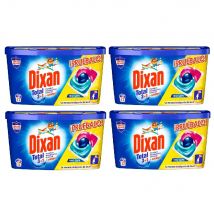 Dixan Trio Caps 4+1 Total, Detergente Quitamanchas en Cápsulas para Lavadora 12 lavados (Pack 4x12 = 48 Lavados), Jabón para ropa Blanca y de Color, Limpieza, Luminosidad, Frescor y Sostenibilidad en