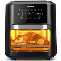 AIGOSTAR Freidora de Aire sin Aceite 12L, 1700W, 9 Modos Preconfigurados,  Sistema Giratorio, Incluye 7 Accesorios.
