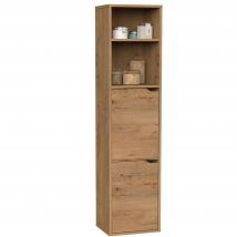 Columna Para Baño Suspendida Nadia Color Roble Gold o Blanco 2 Cajones 2 Armarios 150x37x30 cm