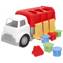 PLAY - Camión reciclaje de juguete, con cubos de colores, diseño resistente, plástico seguro, juguete simbólico, fomenta la coordinación ojo-mano, la imaginación y habilidad manual, juego educativo,