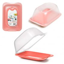 TATAY Quesera Mini - Recipiente Porta Embutidos y Quesos con Sistema FRESH. Coral