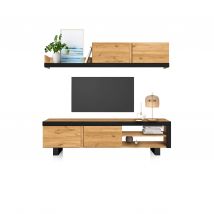 Duehome - Salón Axis UP 180 - Módulo de TV - Estante Superior - Roble Nude - Ceniza o Blanco -