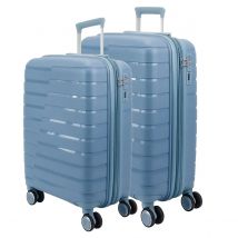 Artree | Maletas de Viaje Grande 23kg y mediana Trolley Rígida color Azul, Equipaje de Cabina ,Maleta de Cabina Rígida Polipropileno con 4 Ruedas Dobles 360° y Cierre de Combinación, Maletas de Viaje