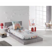 JVR - Edredón Ajustable modelo CIRCUS - Tejido 100% Algodón Percal 200 hilos - Estampado digital - Fabricado en España - Cama 80/90/105