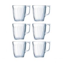 Luminarc GRAND CENTRAL Caja 6 Mugs Vidrio 25CL Transparente Brillo Fácil Limpieza Ecológico
