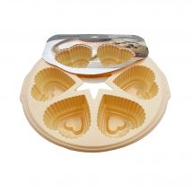 MAXWORK molde para pastel de corazón de 6 porciones, material de silicona de grado alimenticio, resistente a altas temperaturas y antiadherente, con un diámetro de 28 cm-color naranja